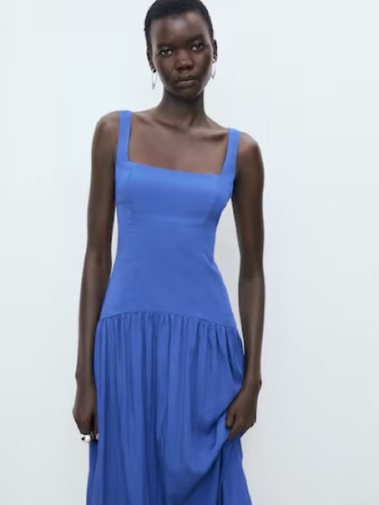Mango Dresses & Skirts - Mango Cobalt Square-Neck Maxi Dress
